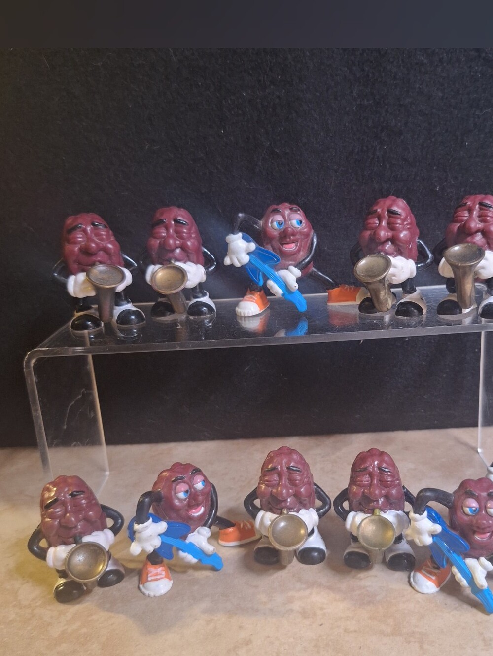 California Raisins 1987-88 Plastic Figurines Lot Of 11 Saxophone Guitar Musician
